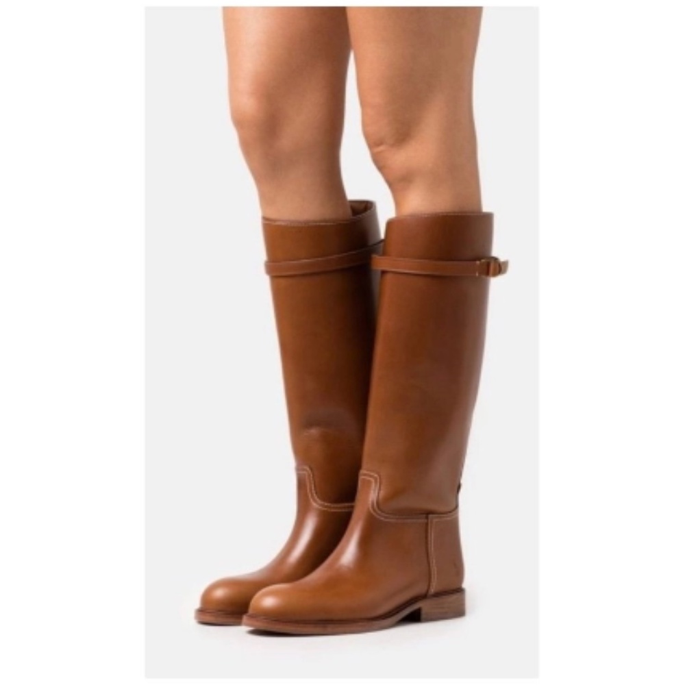 NWOT POLO RALPH LAUREN camel riding boots with buckle size 6.5